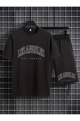 Чоловіча футболка з принтом BlackLos Angeles Базова футболка оверсайз шорти костюма strip0000000000015