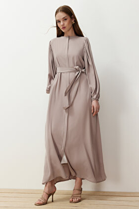 Beige Balloon Sleeve Woven Cap - Ferace TCTSS24KF00030