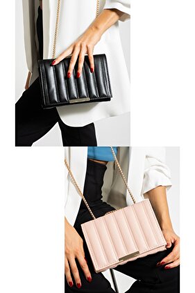 حقيبة يد وكتف مغناطيسية مع حزام سلسلة، عبوة من قطعتين