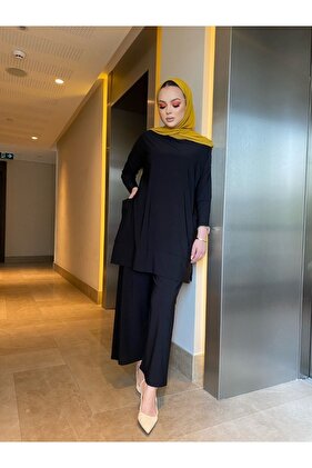 Harika Sandy Pantolonlu Cep Detaylı Ikili Takım