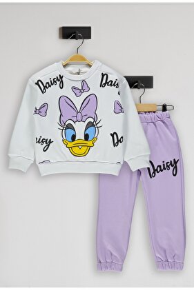 طقم بدلة رياضية من القطن المضلع بثلاثة خيوط - طقم سفلي وعلوي