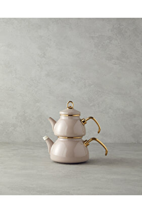 إبريق شاي صغير مطلي بالمينا من بيرو - 0.50 لتر بيج + 1.1 لتر