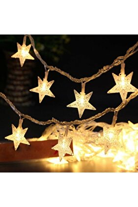 Dekoratif Fişli 5 Metre Yıldızlı Pirinç Led Günışığı Renk