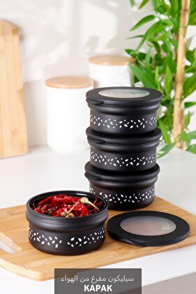 4 Pieces Vacuum Lid Glass Storage Container - Glass Breakfast Set
