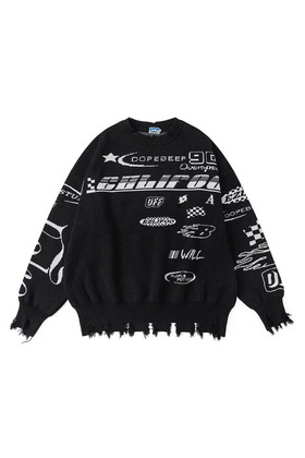 DOPEDEEF Unisex BLACK Oversize Sweater