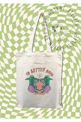 To Better Baskılı Ham Bez Çanta 35x40 Cm