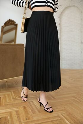 Crepe Fabric Pleated Skirt, Modest Skirt, Long Pleated Skirt