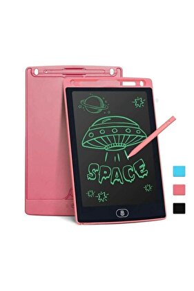 Dijital Kalemli Çizim Yazı Tahtası Not Yazma Eğitim Tableti Writing Tablet 8,5 Inç Pembe