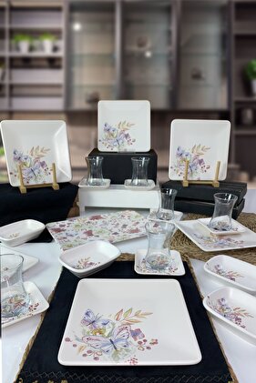 طقم فطور من سلسلة بهار مكون من 23 قطعة لـ 6 أشخاص