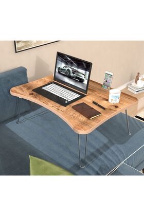 Mobilya Katlanır Laptop Sehpa Çalışma Kahvaltı Masası Atlantik Çam Mdf