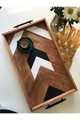 صينية عرض خشبية مزخرفة للمطبخ