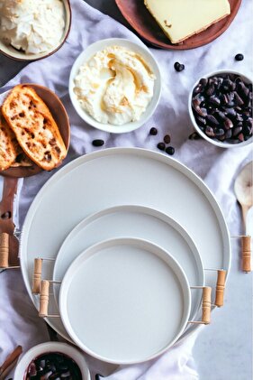 Set of 3 (51, 37, 30 CM) Metal Tray with Wooden Handles, Tea Tray, Coffee Tray, Presentation Tray