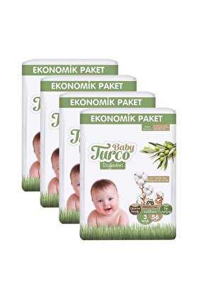 بيبي توركو دوغادان مقاس 3 ميدي 56x4 224 قطعة حفاضات