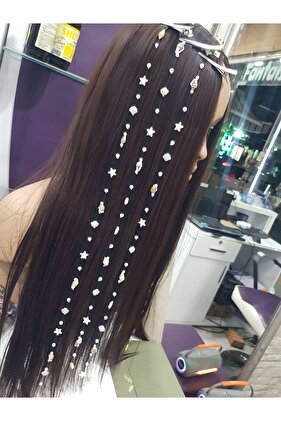 3 adet deniz kabuklu yıldız li isdiridyeli saç aksesuar