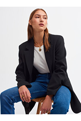 6936 Oversize Blazer Ceket-siyah