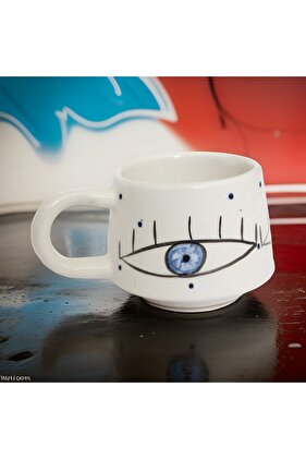 كوب سيراميك مطرز يدوياً عين 200 سم مكعب