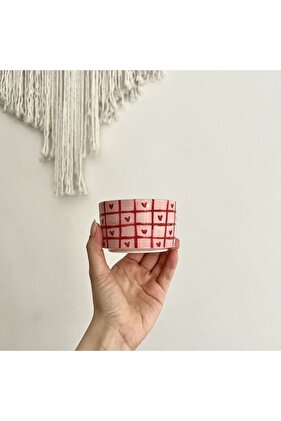 Kareli Kalpli Pembe Bardak