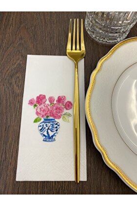 Pembe Güller Bleu Blanc Sunum Peçetesi 16lı