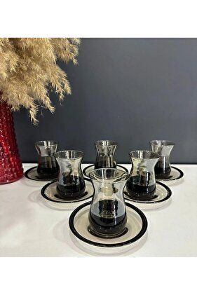 طقم أكواب شاي ملون فاخر مكون من 12 قطعة