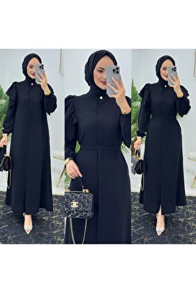 Dubai Crepe Sleeves Frilly Ferace