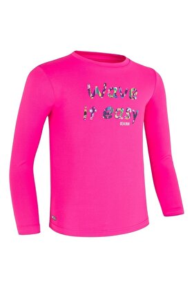 Olaian Çocuk Uzun Kollu Tişört - Uv Korumalı Pembe Baskılı - 100