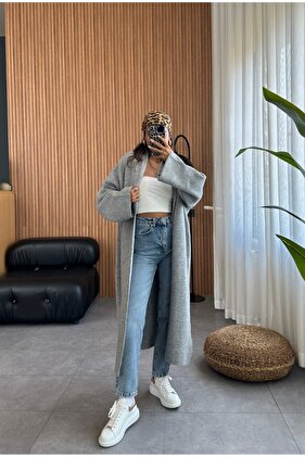 Hrubý hidžáb fleece maxi sveter