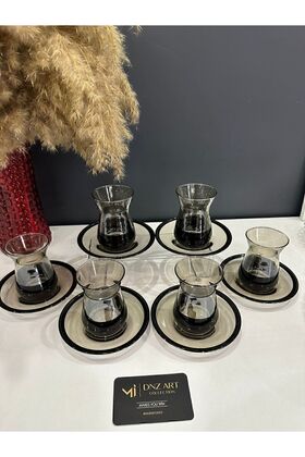 طقم شاي ملون 12 قطعة طقم أكواب شاي