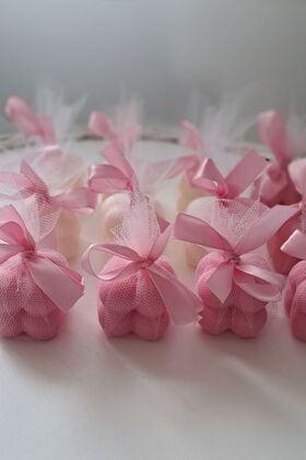 15 شمعة فقاعية صغيرة - وردي وأبيض