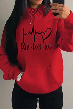 Bluza oversize - Faith Hope Love Printed