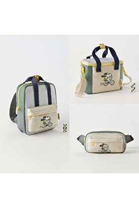 مجموعة من 3 حقائب ظهر للأولاد - سنوبي