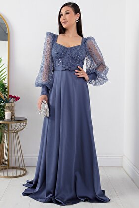 Satin Dress - Sequin Skirt, DMN4757