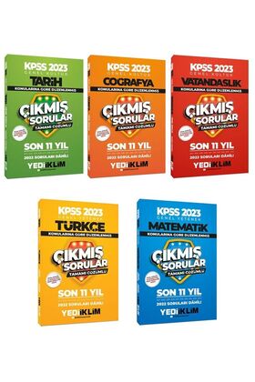 Yediiklim 2023 Kpss Gk-gy Konularına Göre Tamamı Çözümlü Son 11 Yıl Çıkmış Sorular Seti 5 Kitap