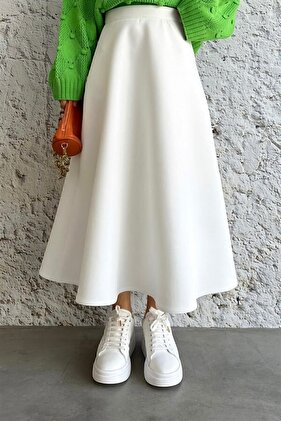 Puff Scuba White Skirt
