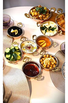 طبق إفطار صغير موديل 6 قطع باللون الأحمر