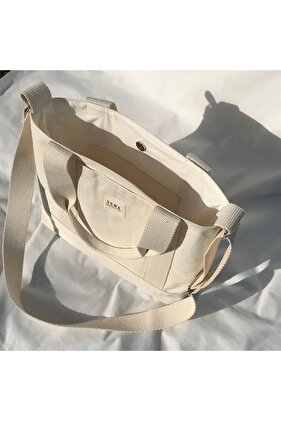 حقيبة قماش بحزام متقاطع قابل للتعديل - حقيبة يد وكتف نسائية L: 30 E: 35 عرض: 10 سم