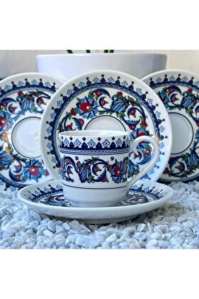 طقم فناجين قهوة تركية منقوشة من البورسلين مكون من 6 قطع 12 قطعة