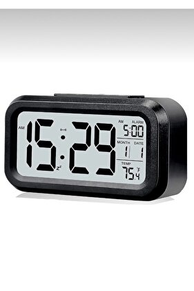 Lcd Işıklı Sensörlü Termometreli Alarmlı Dijital Masa Saati
