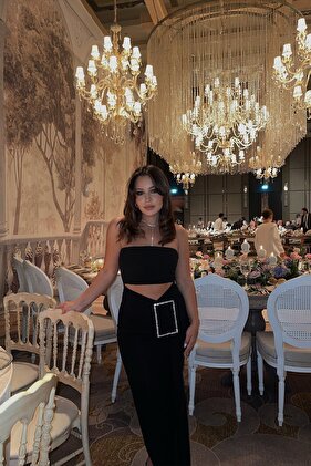 Diana Siyah Taş Detay Elbise Ate1980