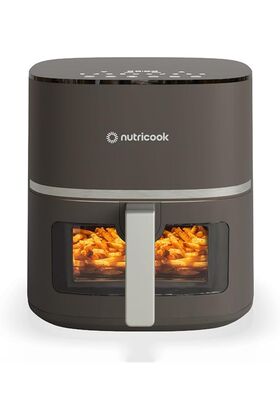 مقلاة هوائية أساسية 5.2 لتر رقمية مع نافذة شفافة بقوة 1500 وات - رمادي