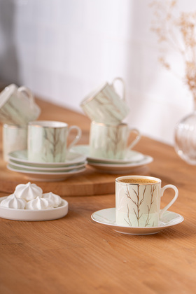 طقم فناجين قهوة كريستال 6 أشخاص 80 مل