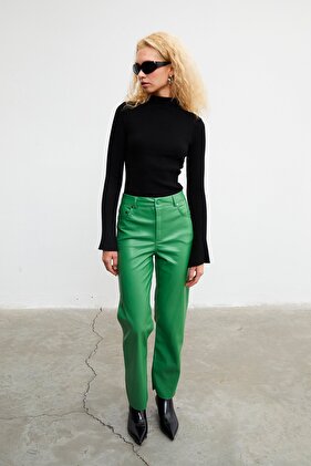 Deri Pantolon Yeşil