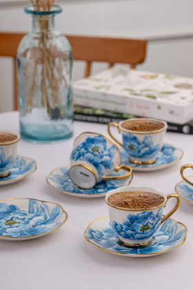 طقم فناجين قهوة دورا 6 أشخاص 80 مل