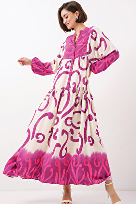 فستان حجاب نسائي فوشيا إكرو فيسكوز - 2423