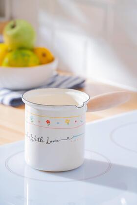 إبريق قهوة مطلي بالمينا مصنوع من الحب - 10 سم