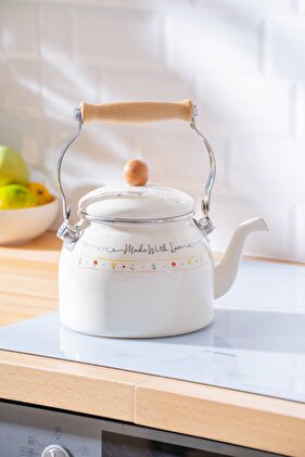 إبريق شاي مطلي بالمينا مصنوع من الحب - 2.5 لتر