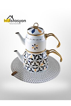 وعاء حبل من قش الجوت مخيط مقاس 20 سم - قاعدة إبريق الشاي