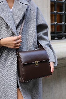 Kahverengi Kadın Tasarım Vintage Çanta