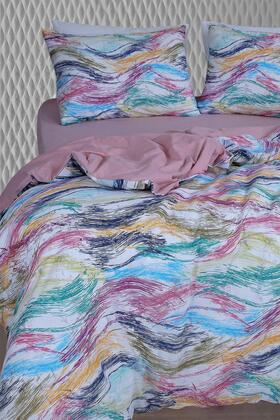 طقم غطاء لحاف ووسادة مزدوج من القطن - بدون أربطة