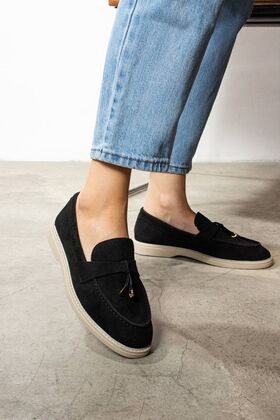 حذاء نسائي من جلد الغزال - حذاء كاجوال