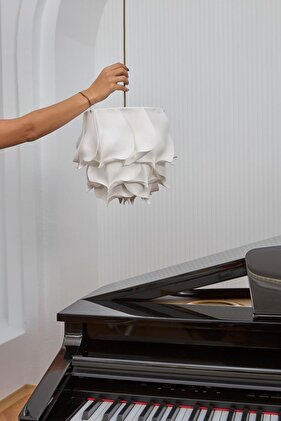 متوسطة الحجم الحديثة إيفا روز الأبيض تصميم قلادة مصباح الثريا